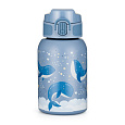 PETITE&MARS Láhev nerezová termo se slámkou 350 ml Whale Song 12m+