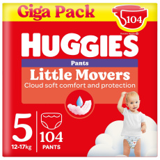 HUGGIES® Kalhotky jednorázové Little Movers Pants vel. 5 (12-17 kg), 104 ks BOX