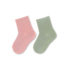 STERNTALER Ponožky protiskluzové bambusové ABS 2ks v balení růžová děvče vel. 18 6-12m