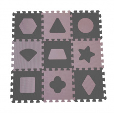 BABYDAN Pěnová hrací podložka puzzle Geometrické tvary, Rose 90 x 90 cm