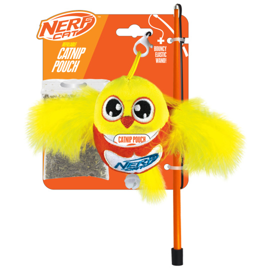 NERF CAT Hračka pro kočky plyšový ptáček s rolničkou a hůlkou 9 cm NERF CAT Hračka pro kočky plyšový ptáček s rolničkou a hůlkou 9 cm