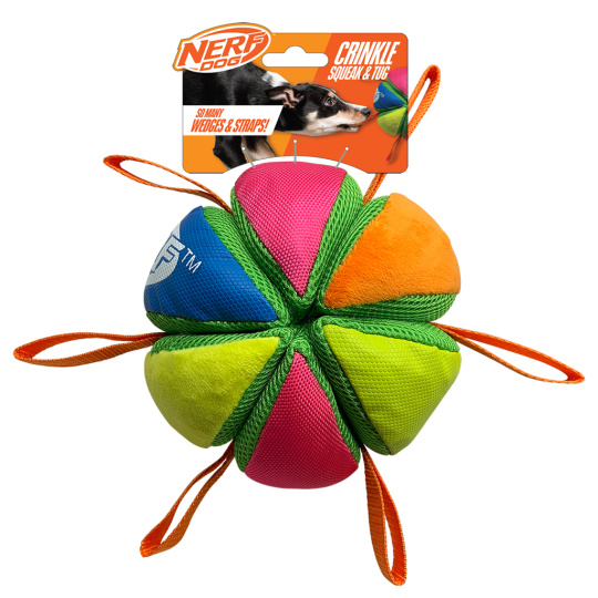 NERF DOG Hračka pro psy plyšový pískací a křupavý míček 15 cm NERF DOG Hračka pro psy plyšový pískací a křupavý míček 15 cm