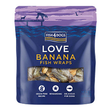 FISH4DOGS Pamlsky pro psy LOVE rybí závitky s banánem 100 g FISH4DOGS Pamlsky pro psy LOVE rybí závitky s banánem 100 g
