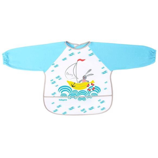 BABYONO Bryndák s dlouhým rukávem modrý 24m+, 35x40 cm