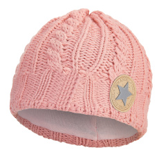 Little Angel-Čepice pletená copánky Outlast ® - pudrová Velikost čepic: 1 | 36-38 cm