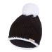Little Angel-Čepice pletená Outlast ® - černá/bílá bambule Velikost čepic: 3 | 42-44 cm