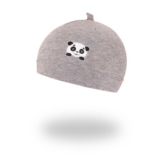 Little Angel-Čepice tenká obrázek Outlast® - šedý melír/panda Velikost čepic: 1 | 36-38 cm