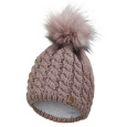Little Angel-Čepice pletená copánky s chlupatou bambulí Outlast ® - kašmír Velikost čepic: 4 | 45-48 cm