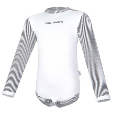 Little Angel-Body smyk DR pruh Outlast® - bílá/pruh bíločerný Velikost oblečení: 62