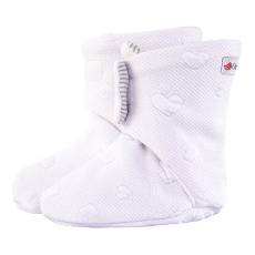 Little Angel-Bačkorky podšité Outlast® - bílá srdce/pruh bílošedý melír Velikost ostatní: 0