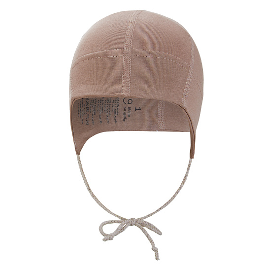Little Angel-Čepice tenká zavazovací plochý šev Outlast® - oříšková Velikost čepic: 0 | 33-35 cm