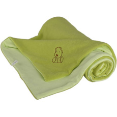 KAARSGAREN-Dětská deka zelená s pejskem fleece bavlna