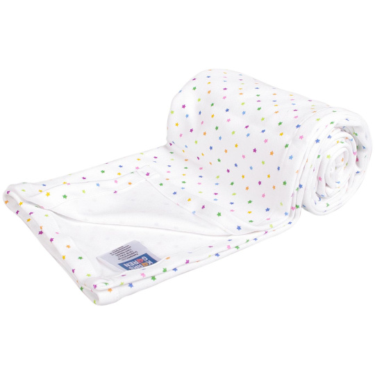 KAARSGAREN-Lehká letní deka 100x150cm bílá s hvězdičkami