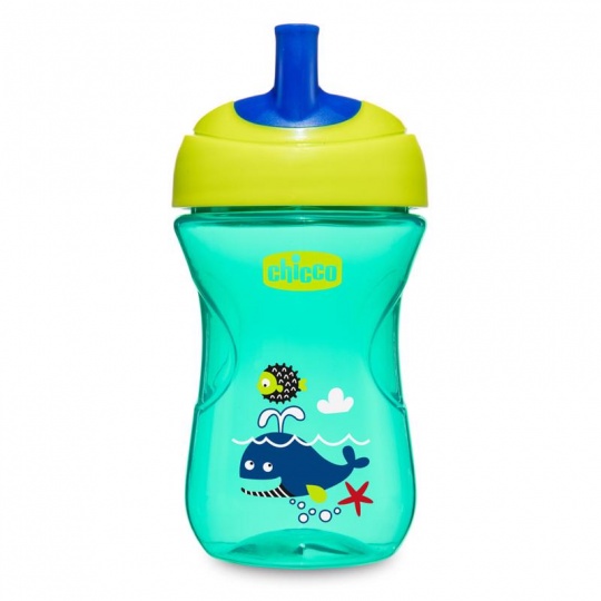 CHICCO Hrneček Advanced s brčkovým náustkem 266 ml zelený 12m+