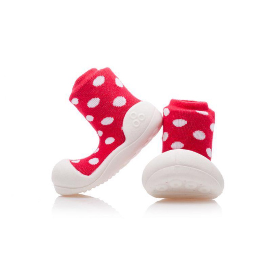 ATTIPAS Botičky Polka Dot AD06 Red L vel.21,5, 116-125 mm