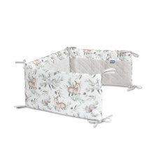 SENSILLO Mantinel do postýlky velvet DEERS GREY PLUSH KARO 180x30 cm SENSILLO Mantinel do postýlky velvet DEERS GREY PLUSH KARO 180x30 cm