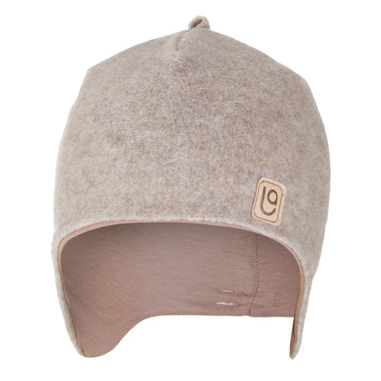 Little Angel-Čepice laponka FLEECE BAMBUS Outlast ® - hnědý melír/oříšková Velikost čepic: 6 | 54-57 cm