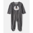 CARTER'S Overal na zip fleece Sleep & Play grey Penguin uni 9m/vel.74