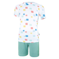 Little Angel-Souprava tenká chlapecká KR Outlast® - bílá kostičky/tm.lišejník Velikost oblečení: 110