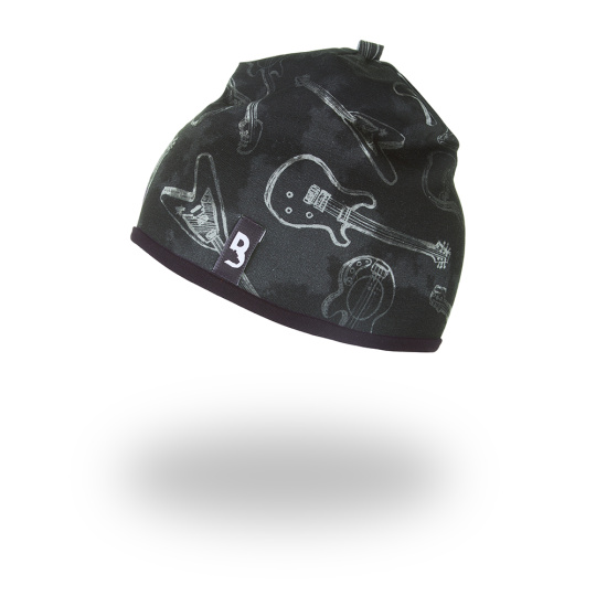 Little Angel-Čepice podšitá Outlast® - černá kytary/černá Velikost čepic: 5 | 49-53 cm