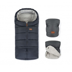 PETITE&MARS Zimní set fusak Jibot 3v1 + rukavice na kočárek Jasie Charcoal Grey PETITE&MARS Zimní set fusak Jibot 3v1 + rukavice na kočárek Jasie Charcoal Grey