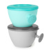 SKIP HOP Misky s víkem a držákem Easy Grab Grey,Teal 2 x 240 ml, 3m+