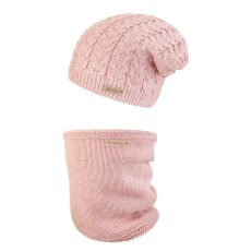 Little Angel-Set pletená čepice a nákrčník Outlast ® - sv.růžová Velikost: 6 | 54-57 cm