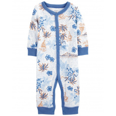 CARTER'S Overal bez nožiček na druky Sleep&Play Blue Palm kluk NB/vel. 56 CARTER'S Overal bez nožiček na druky Sleep&Play Blue Palm kluk NB/vel. 56