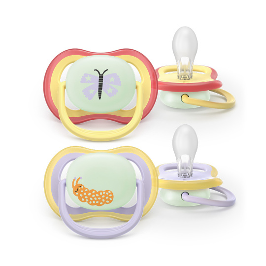 Philips AVENT Šidítko Ultra air noční 0-6m dívka, 2ks