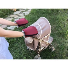 KAARSGAREN-Nepromokavé merino rukavice vínové na kočárek KAARSGAREN-Nepromokavé merino rukavice vínové na kočárek