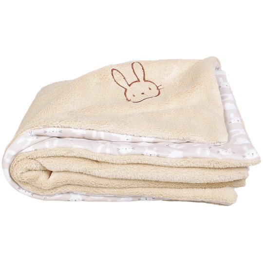 KAARSGAREN-Dětská deka béžová zajíc Wellsoft bavlna