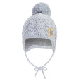 Little Angel-Čepice pletená zavazovací copánky LA Outlast ® - sv.šedá Velikost čepic: 3 | 42-44 cm
