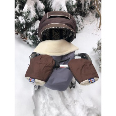 KAARSGAREN-Nepromokavé merino rukavice hnědé na kočárek KAARSGAREN-Nepromokavé merino rukavice hnědé na kočárek