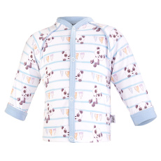 Little Angel-Kabátek podšitý Outlast® - panda pruhy/sv.modrá Velikost oblečení: 50-56