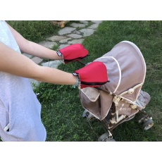 KAARSGAREN-Nepromokavé merino rukavice červené na kočárek KAARSGAREN-Nepromokavé merino rukavice červené na kočárek