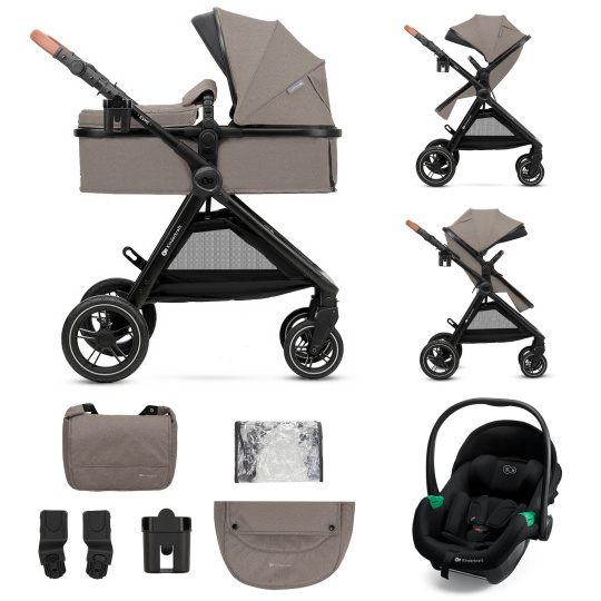 KINDERKRAFT Kočárek kombinovaný 3v1 Esme Pro Sand Beige KINDERKRAFT Kočárek kombinovaný 3v1 Esme Pro Sand Beige
