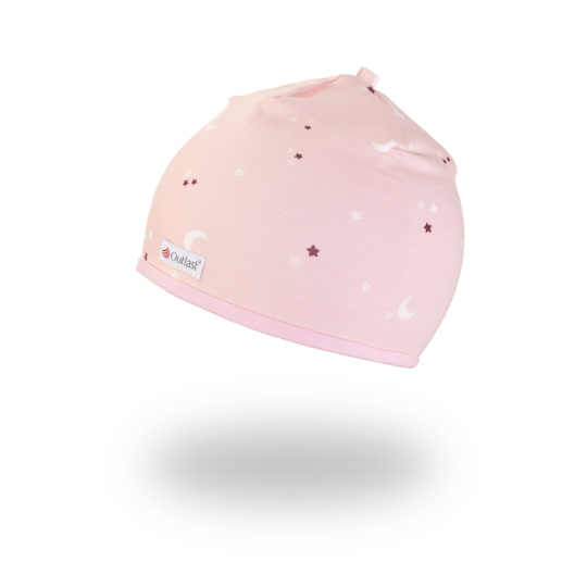 Little Angel-Čepice podšitá BIO Outlast® - sv.růžová hvězdičky/růžová baby Velikost: 3 | 42-44 cm
