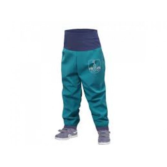 UNUO-Batolecí softshellové kalhoty s fleecem smaragdové+ REFLEXNÍ OBRÁZEK EVŽEN 
