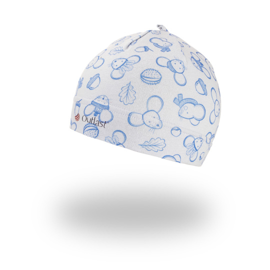 Little Angel-Čepice smyk natahovací TISK Outlast ® - sv.ledově modrá myšky Velikost: 3 | 42-44 cm