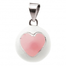 BABYLONIA Bola White with pink heart