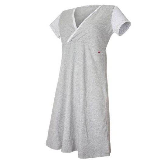Little Angel-Noční košile tenká Outlast® - pruh bílošedý melír Velikost: XL