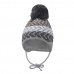 Little Angel-Čepice pletená zavazovací cik cak Outlast ® - šedá Velikost: 3 | 42-44 cm