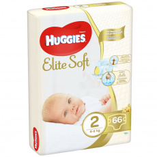 HUGGIES® Elite Soft Pleny jednorázové 2 (4-6 kg) 66 ks