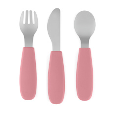 PETITE&MARS Sada příborů s nerezové oceli Take&Match Dusty Rose 12m+