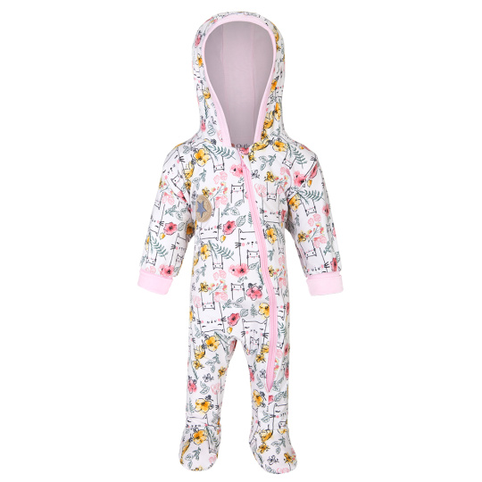 Little Angel-Overal podšitý BIO DR Outlast® - natur kočky/růžová baby Velikost oblečení: 80