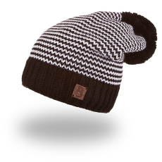 Little Angel-Čepice pletená cikcak s bambulí Outlast ® - černobílá Velikost čepic: 5 | 49-53 cm Little Angel-Čepice pletená cikcak s bambulí Outlast ® - černobílá Velikost čepic: 5 | 49-53 cm