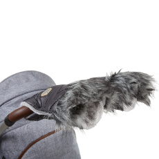 Little Angel-Rukavice na kočár DE LUXE pár - tm.šedá střibrný prošev/sv.šedá Little Angel-Rukavice na kočár DE LUXE pár - tm.šedá střibrný prošev/sv.šedá