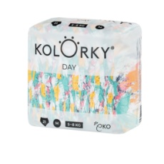 KOLORKY DAY Pleny jednorázové eko, štětec M (5-8 kg) 21 ks KOLORKY DAY Pleny jednorázové eko, štětec M (5-8 kg) 21 ks