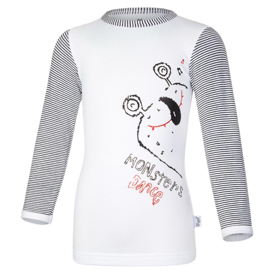 Little Angel-Tričko smyk MONSTERS DR Outlast® - bílá/pruh bíločerný Velikost oblečení: 92