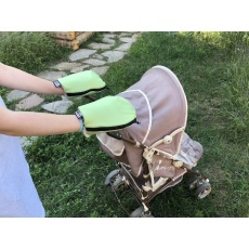 KAARSGAREN-Nepromokavé merino rukavice zelené na kočárek